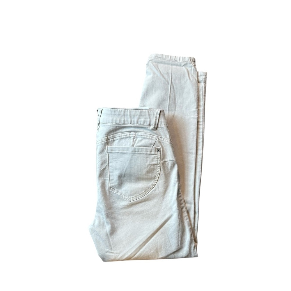 Democracy Ab"solution Colored Ankle Skimmer Pants 10 Cream Slimming Tummy Tuck